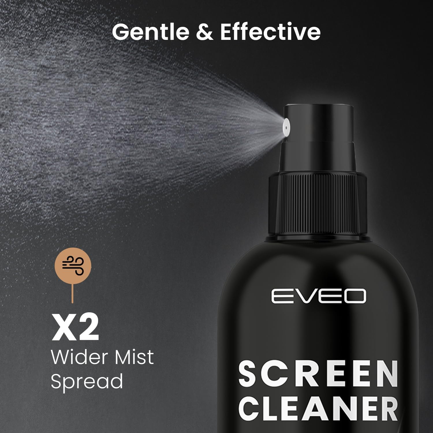 Screen Cleaner Spray 4oz(2ozx2) & Microfiber Cloth - EVEO TV