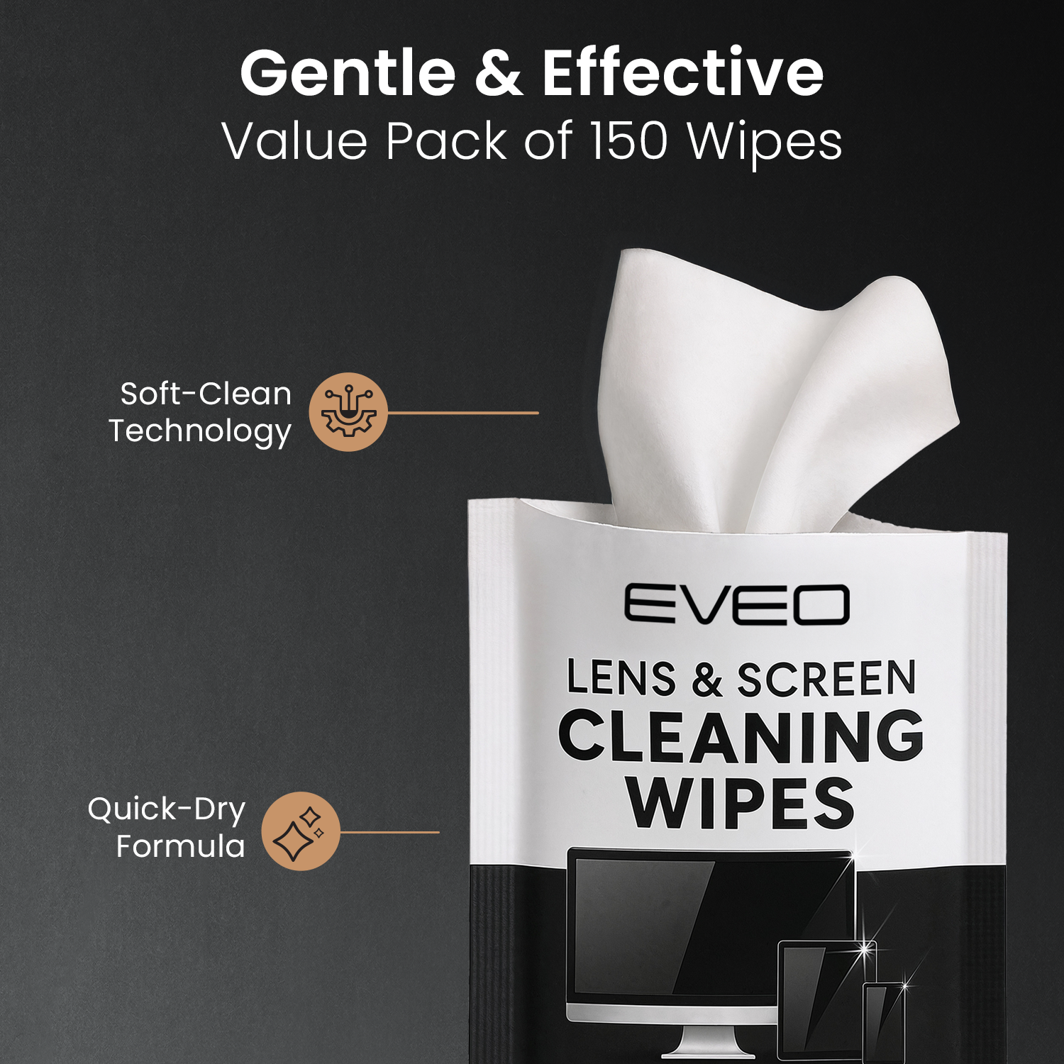 Electronic Wipes - Pack of 150 - EVEO TV