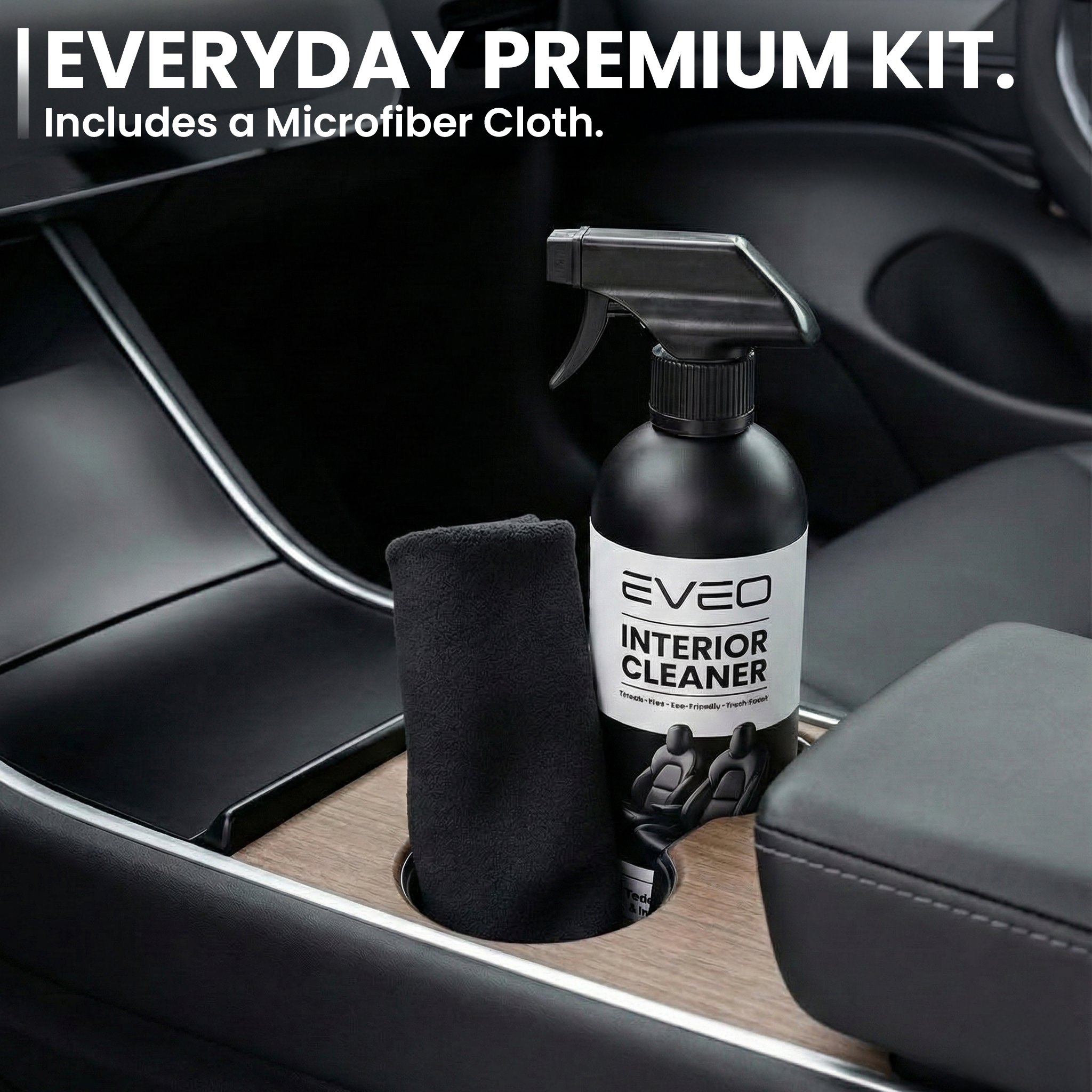 Tesla Interior Cleaner Spray Kit 16 oz | Safe Cleaner for White & Black Vegan Leather - EVEO TV