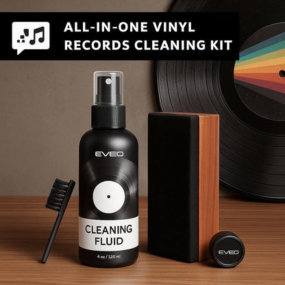 Professional Vinyl Record Cleaning Kit (XL Cleaning Fluid) - EVEO TV