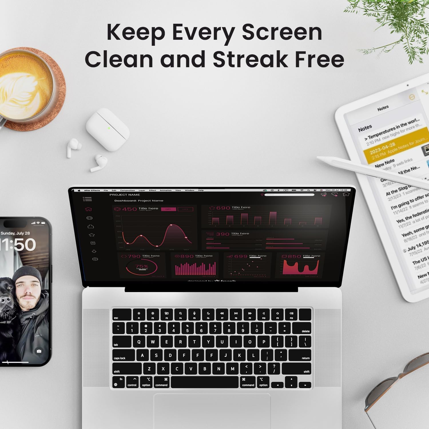 Screen Cleaner Spray 6.7oz - Microfiber Cloth Included - EVEO TV