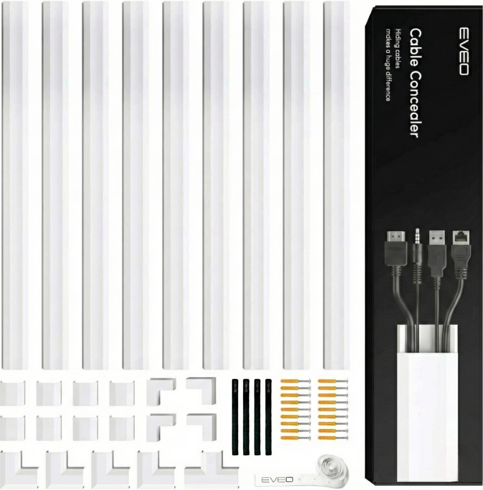 153" Cord Hider Kit - EVEO TV
