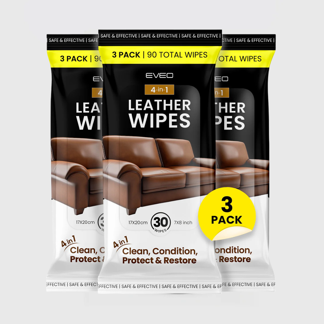 Leather Cleaning Wipes - (3 pack of 30 wipes) - 90 wipes - EVEO TV